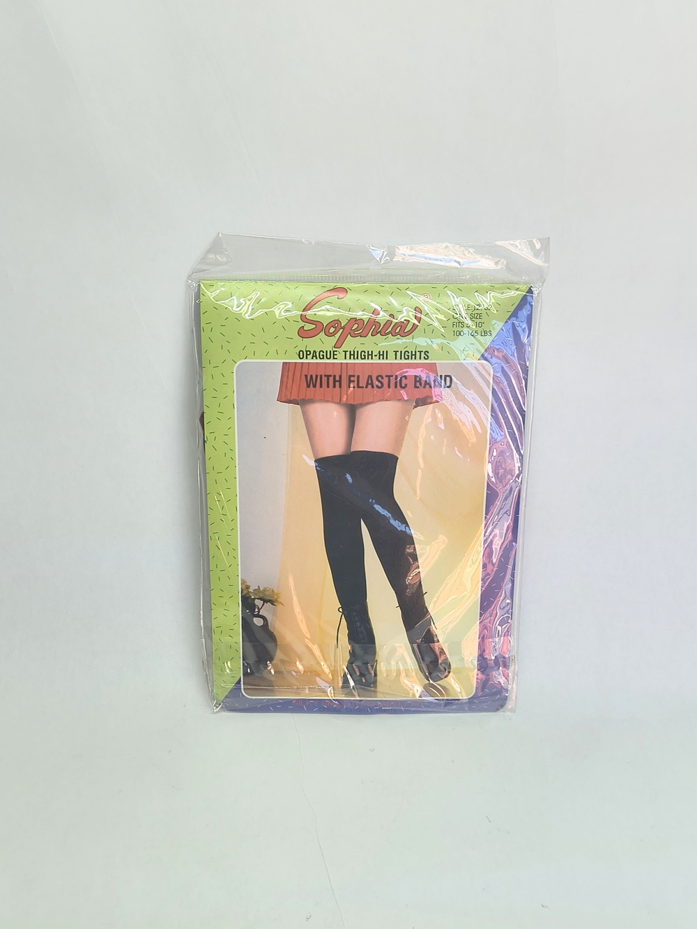 VINTAGE Sophia Thigh High Opaque Burgundy Elastic Band One Size NOS NIP 90s